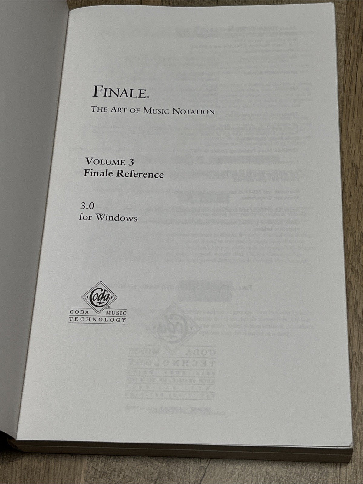 Finale: The Art of Music Notation 3.0 for Windows Books Vol. 1 -3 Plus Addendum