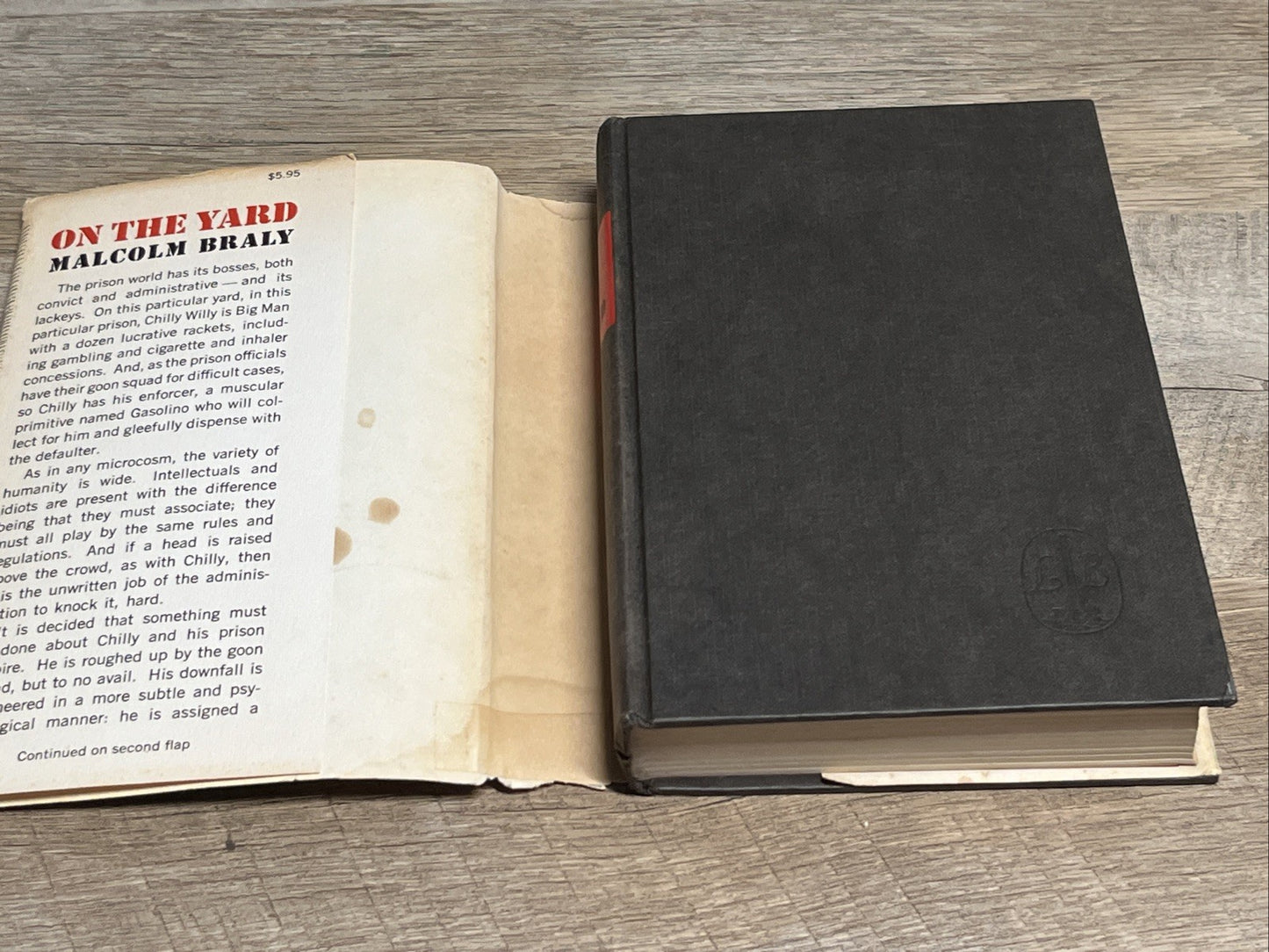 On The Yard Malcolm Braly First Edition HC/DJ Prison Life RARE 1967