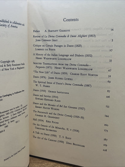 Bartlett Giamatti, A. (Ed.) Dante In America: The First Two Centuries / Edited