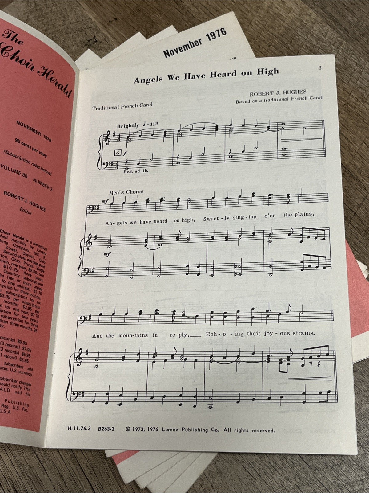 Lot Of 8? The Choir Herald, Christmas Issue , November 1976, Choir Anthems