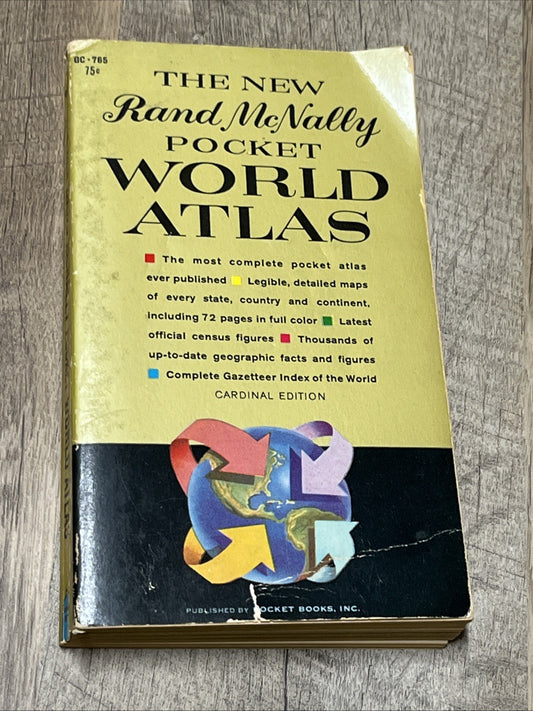 Rand Mcnally Pocket World Atlas 1961 First Edition Paperback