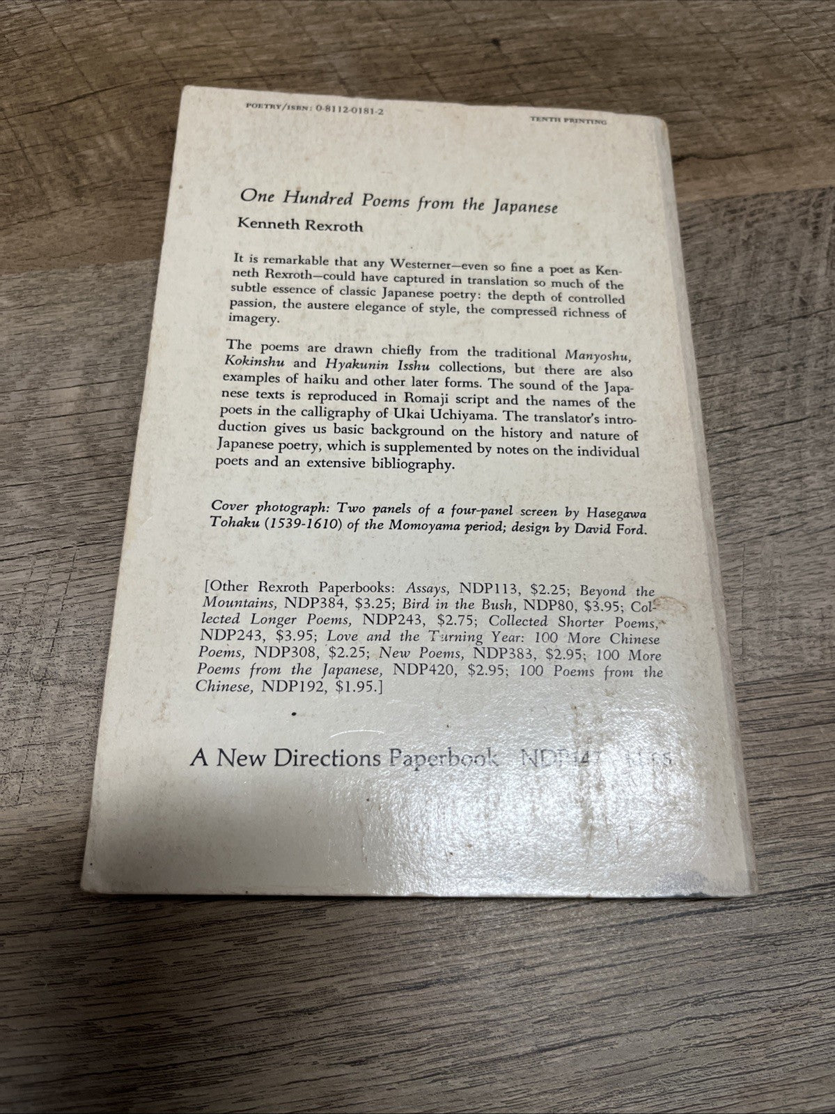 One Hundred Poems from Japanese by Kenneth Rexroth 1964