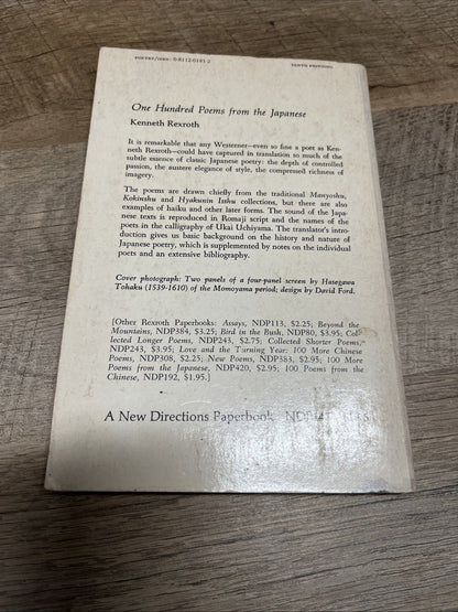 One Hundred Poems from Japanese by Kenneth Rexroth 1964