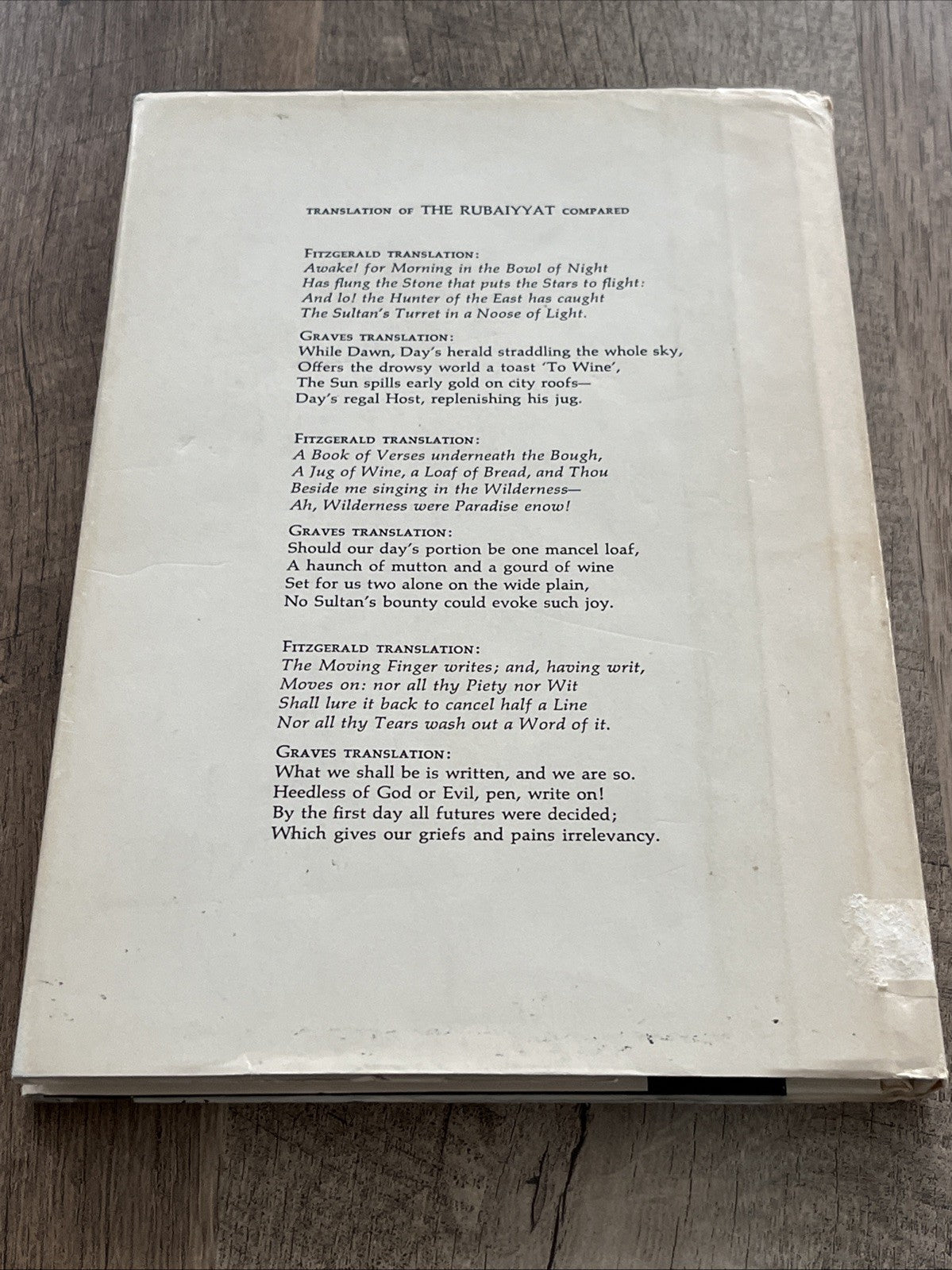 The Original Rubaiyyat of Omar Khayaam 1st Edition Hardback / Robert Graves 1967