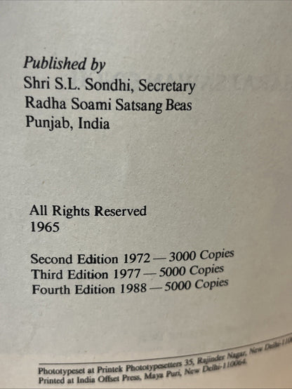 Philosophy of the Masters Radha Soami Satsang Beas India Spiritual Series I I I