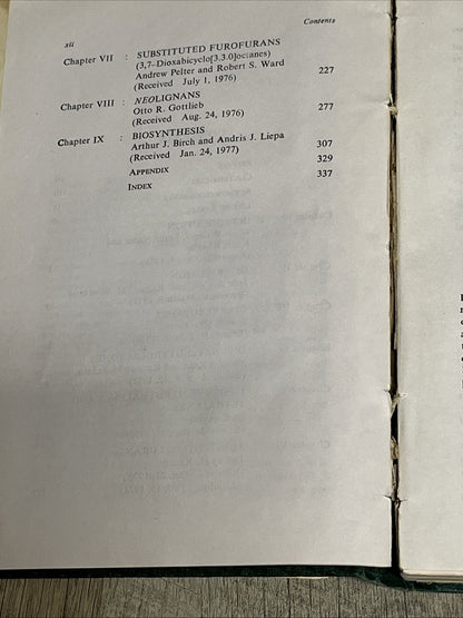 CHEMISTRY OF LIGNANS ANDHRA UNIVERSITY PRESS WALTAIR 1978 Ed In Chief C.B. S RAO
