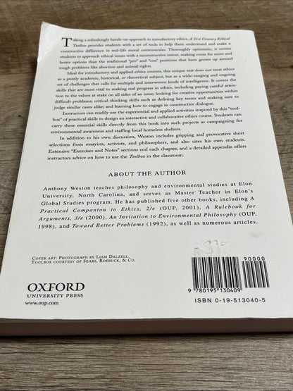 A 21st Century Ethical Toolbox Paperback Anthony Weston