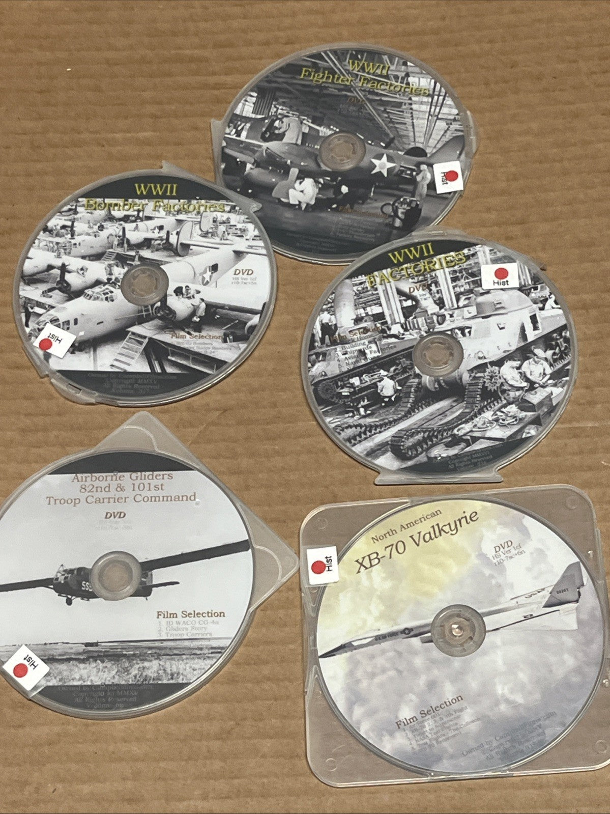 WW2 DVD’s Set of 5 - Bomber Factory | Airborne Gliders 82ns & 101st / XB-70 Volk