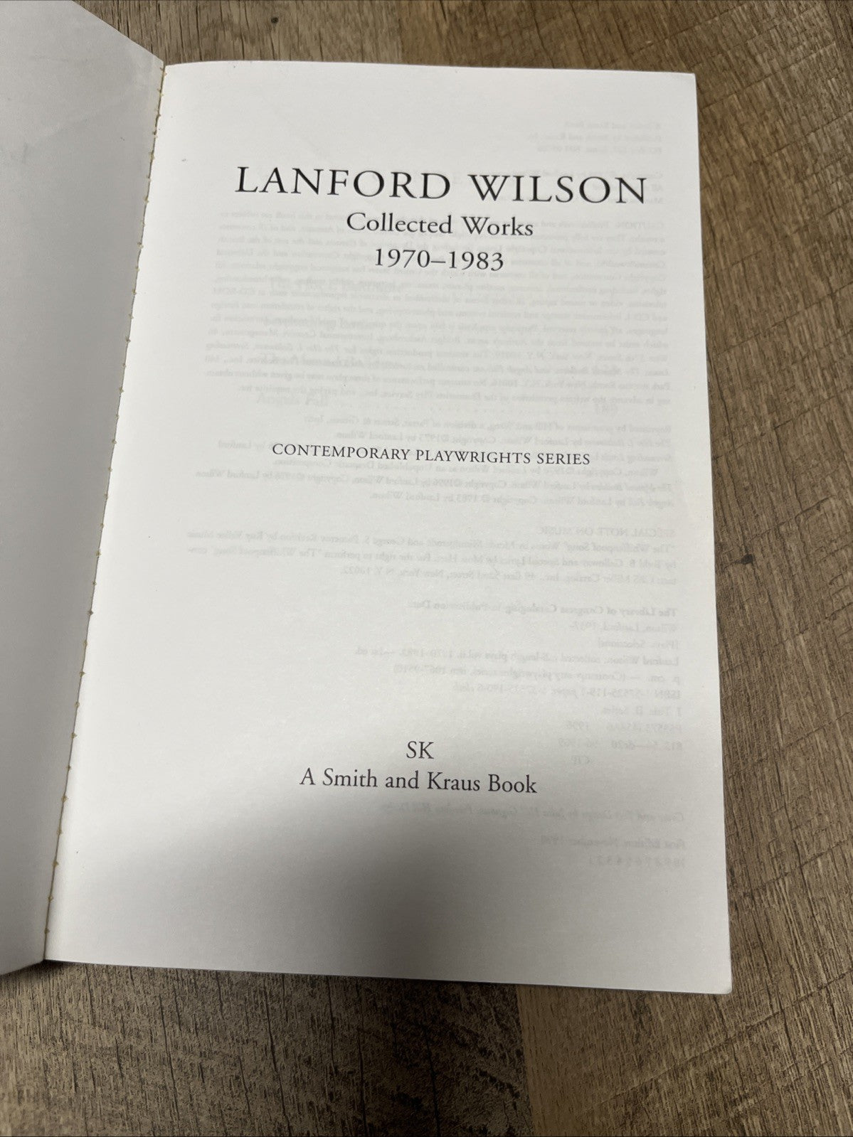 Langford Wilson Collected Works Volume 1 - 3 The Talley Trilogy