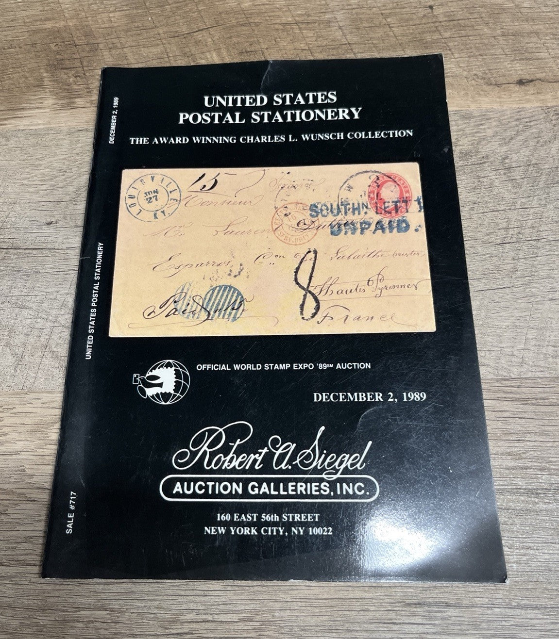 United state postal stationery 717th Sale Charles L. Wunsch Collection,1989