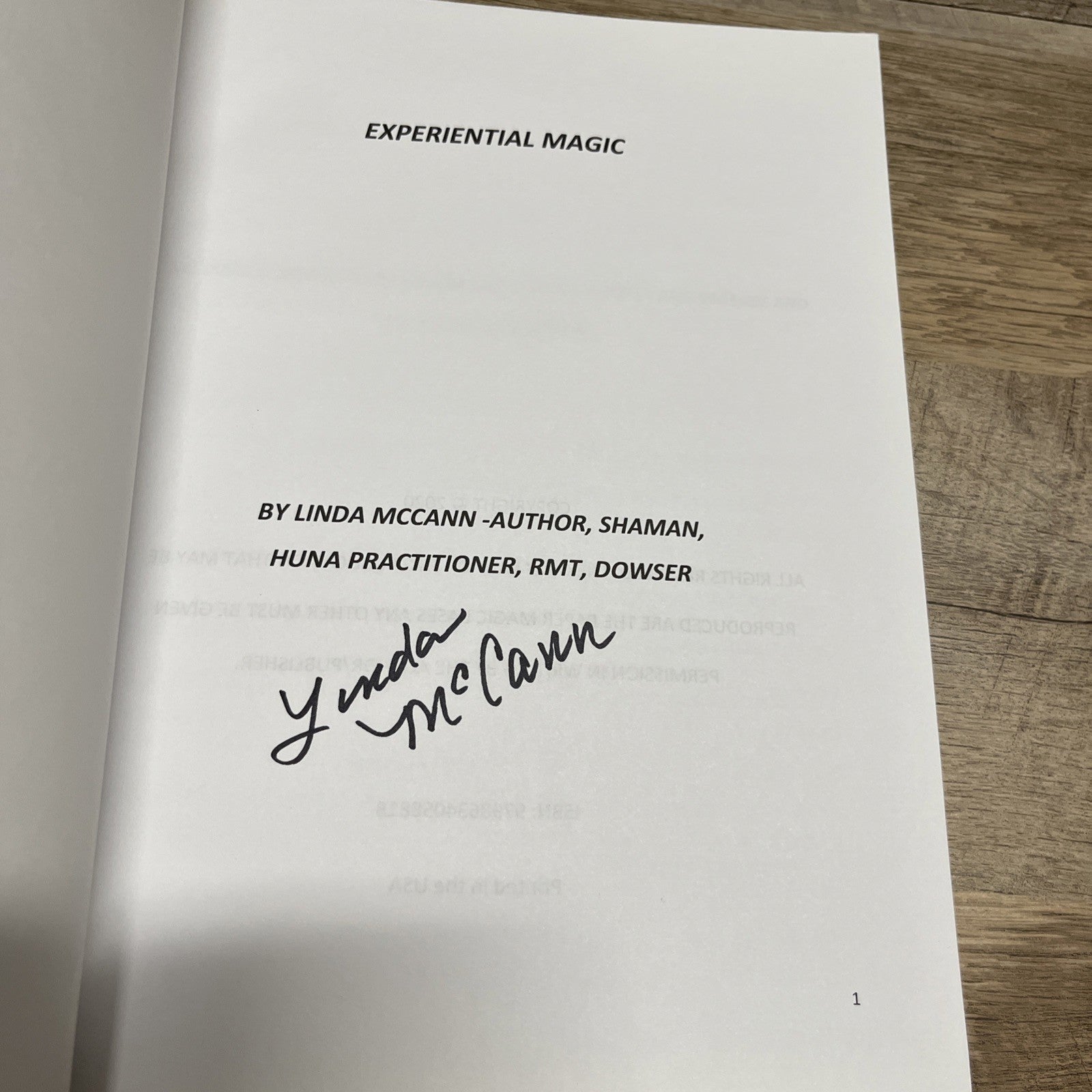 Experiential Magic by Linda McCann SIGNED COPY Paperback Book