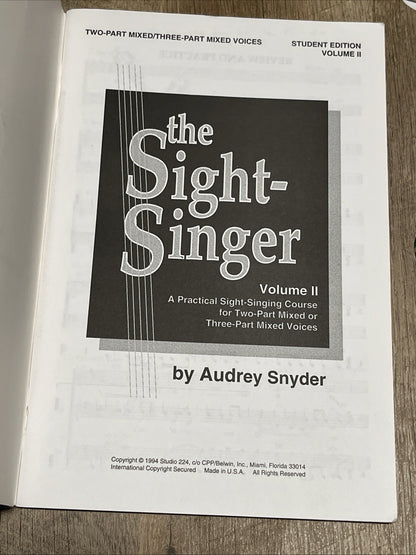 The Sight-Singer for Two-Part Mixed/Three-Part Mixed Voices, Vol 1 &2 Student..