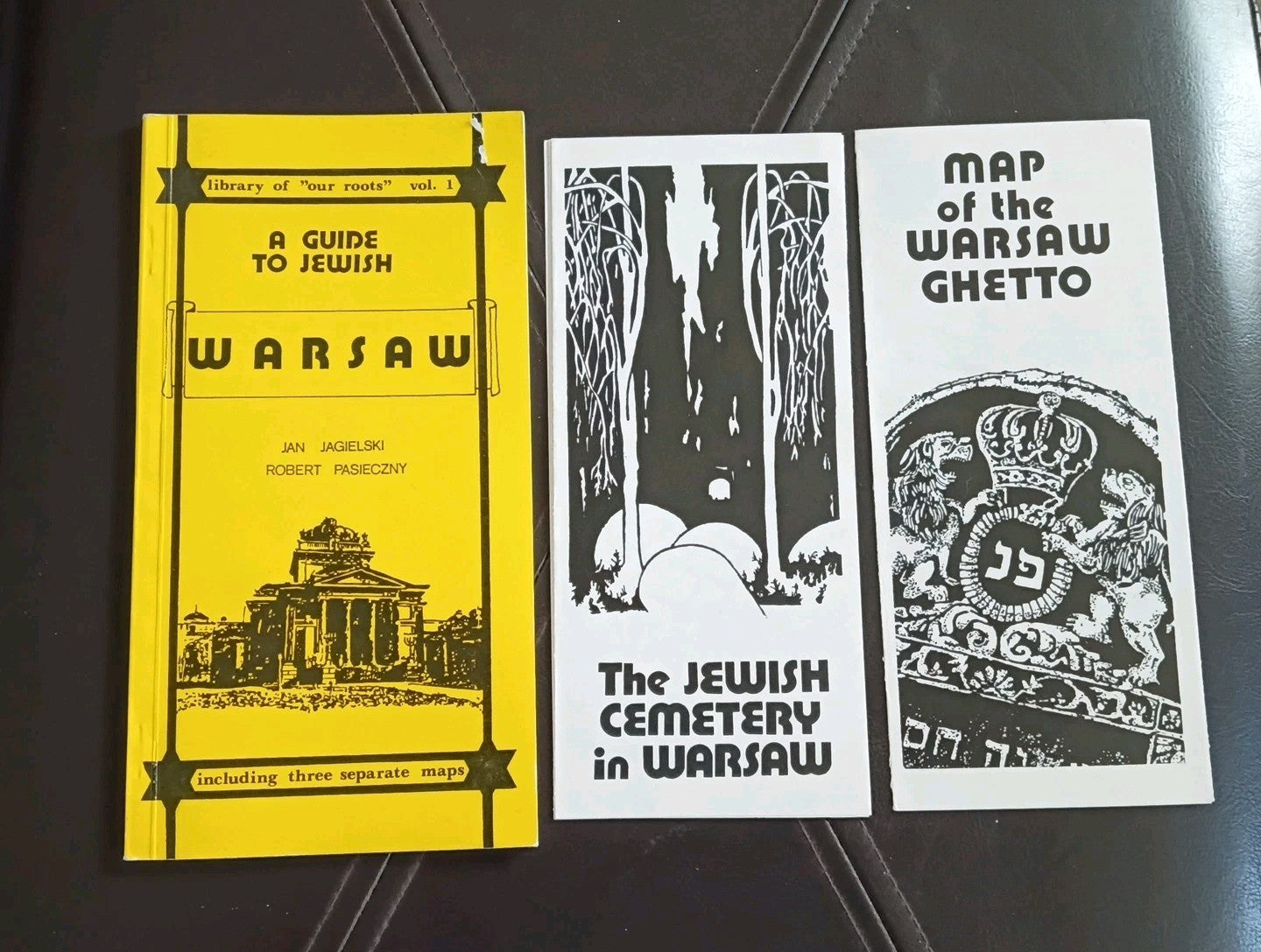 A GUIDE TO JEWISH WARSAW POLAND 1990 Judaica BOOK with MAPS 64 Pages
