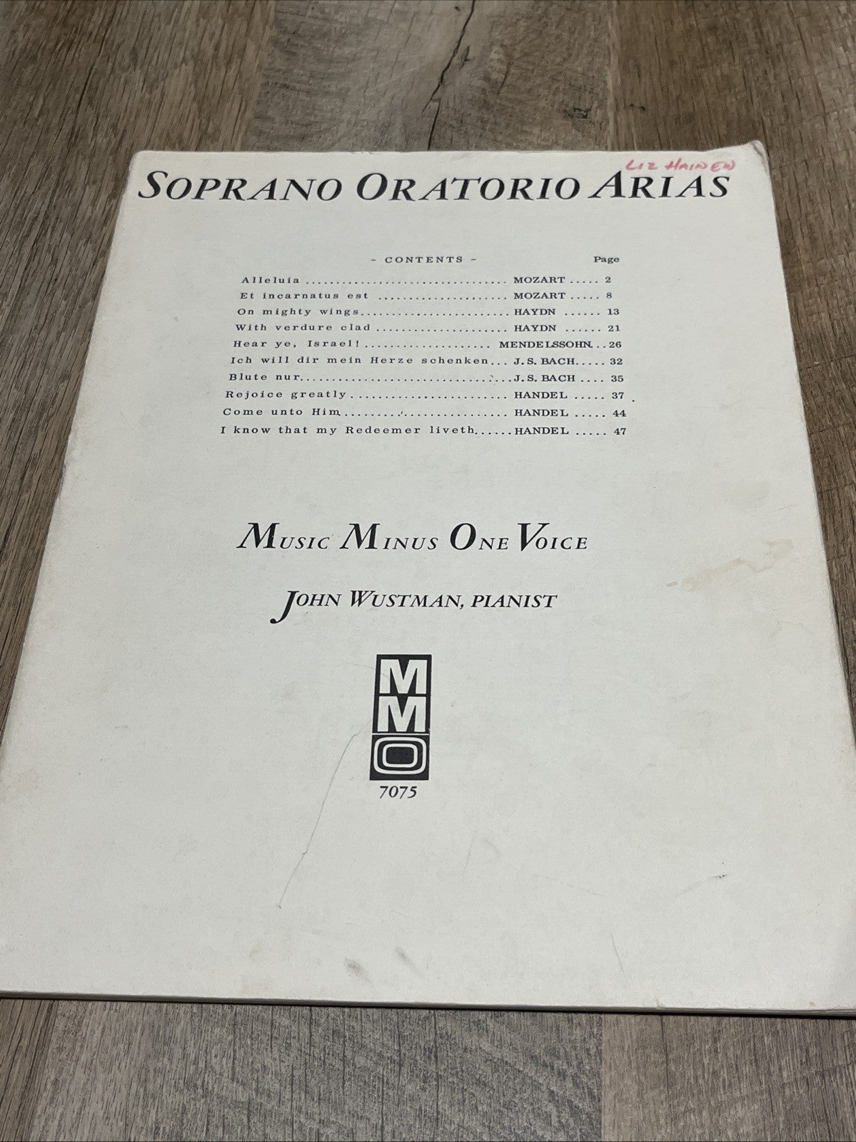 Soprano Oratorio Arias Music Minus One Voice John Wustman, Pianist