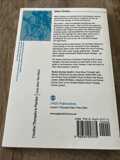 Music Therapy By Rachel Darnley  Smith Helen M. Patey **Excellent**