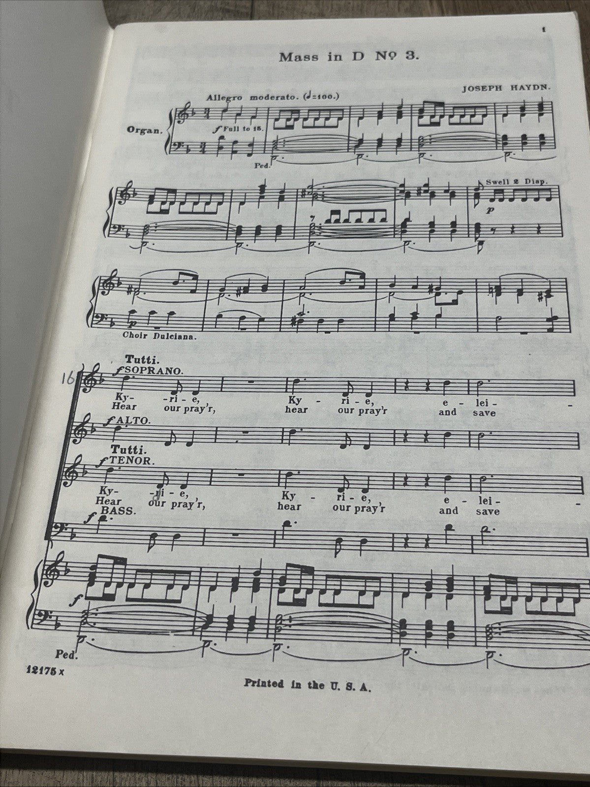 Masses and Vespers Third Mass : The Imperial or LORD Nelson Joseph Haydn