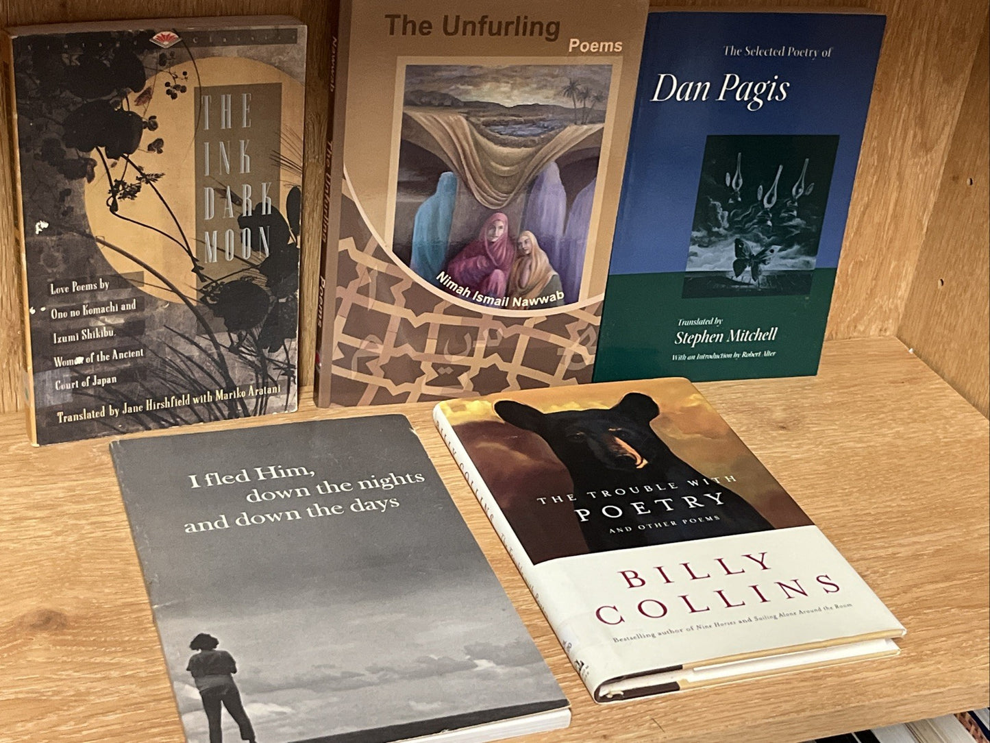 Lot of 5 Poetry, Love , poems, Books Mitchell, Collins, Nawwab, Hirshfield, Etc