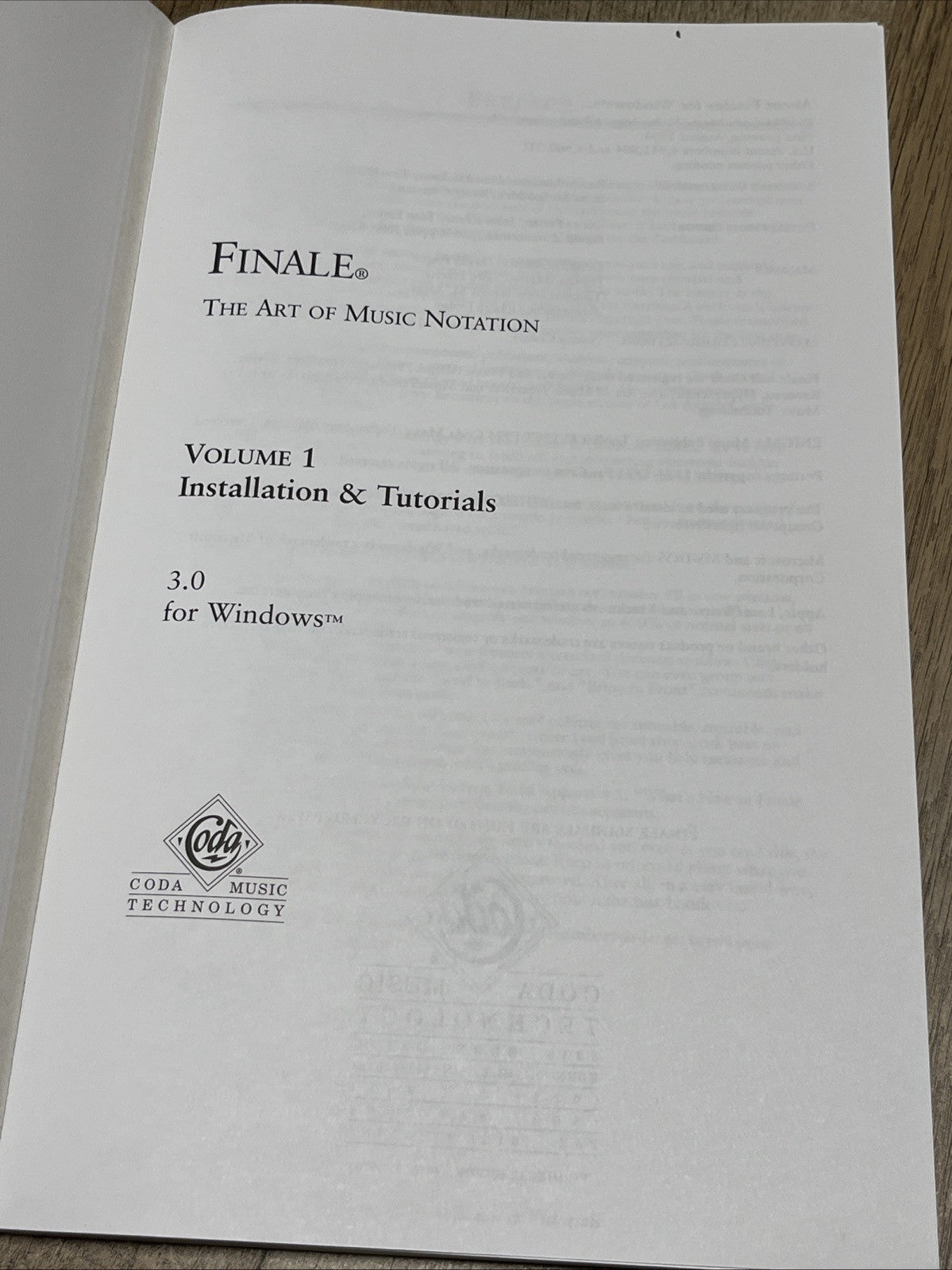 Finale: The Art of Music Notation 3.0 for Windows Books Vol. 1 -3 Plus Addendum