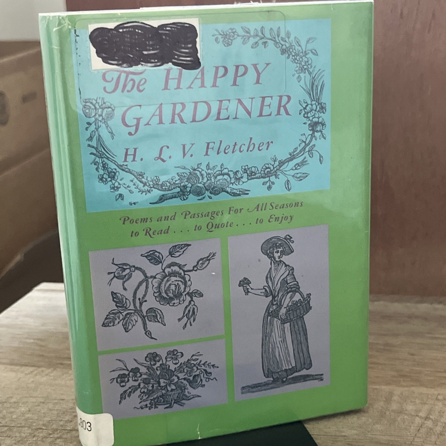 The Happy Gardener HLV Fletcher Poems Passages 1969 Hardcover w/ Thomas Bewick