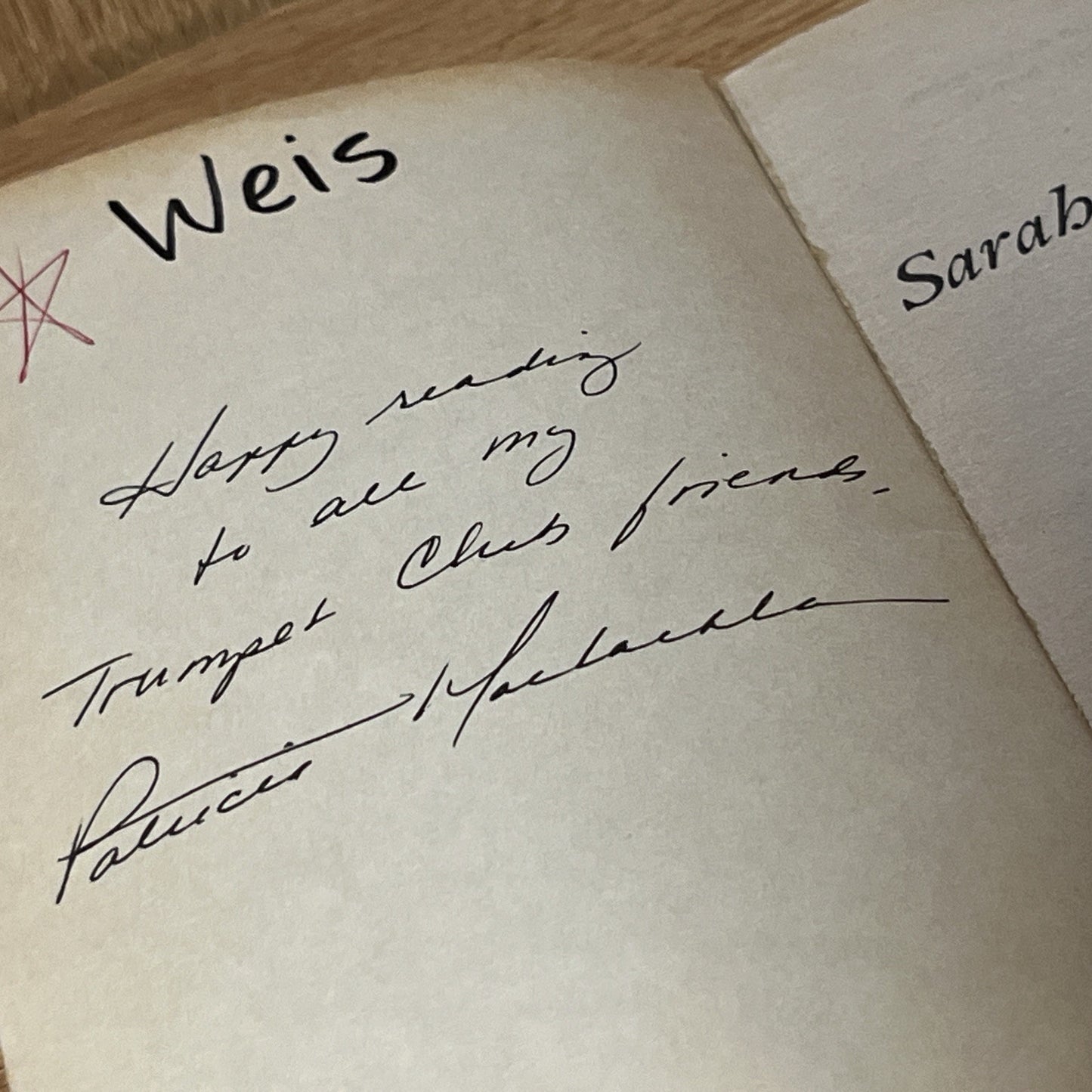 Sarah Plain and Tall INSCRIBED & SIGNED Patricia MacLachlan Newbery Medal Winner
