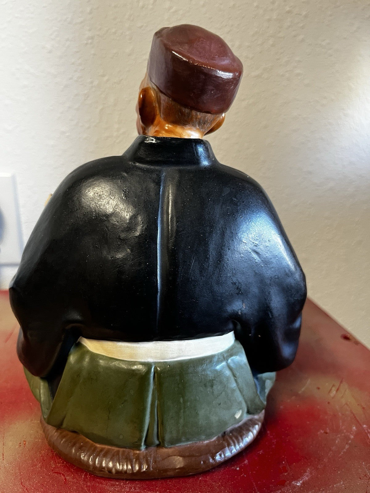 Hakata Urasaki Old Man Biwa Instrument Japanese Figurine Top of Biwa Is Broken
