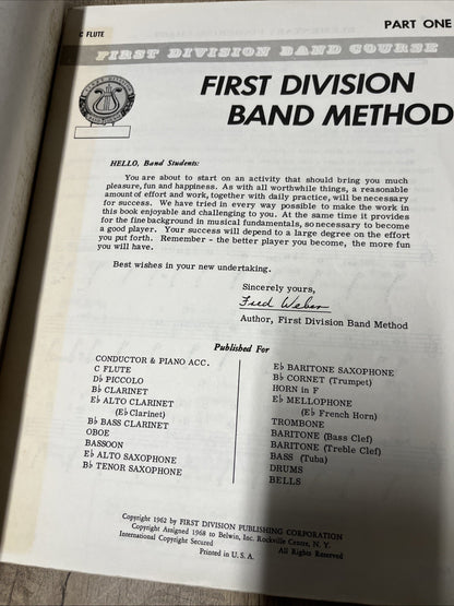 First Division Band Method & Master Method for Band Book One  C-Flute