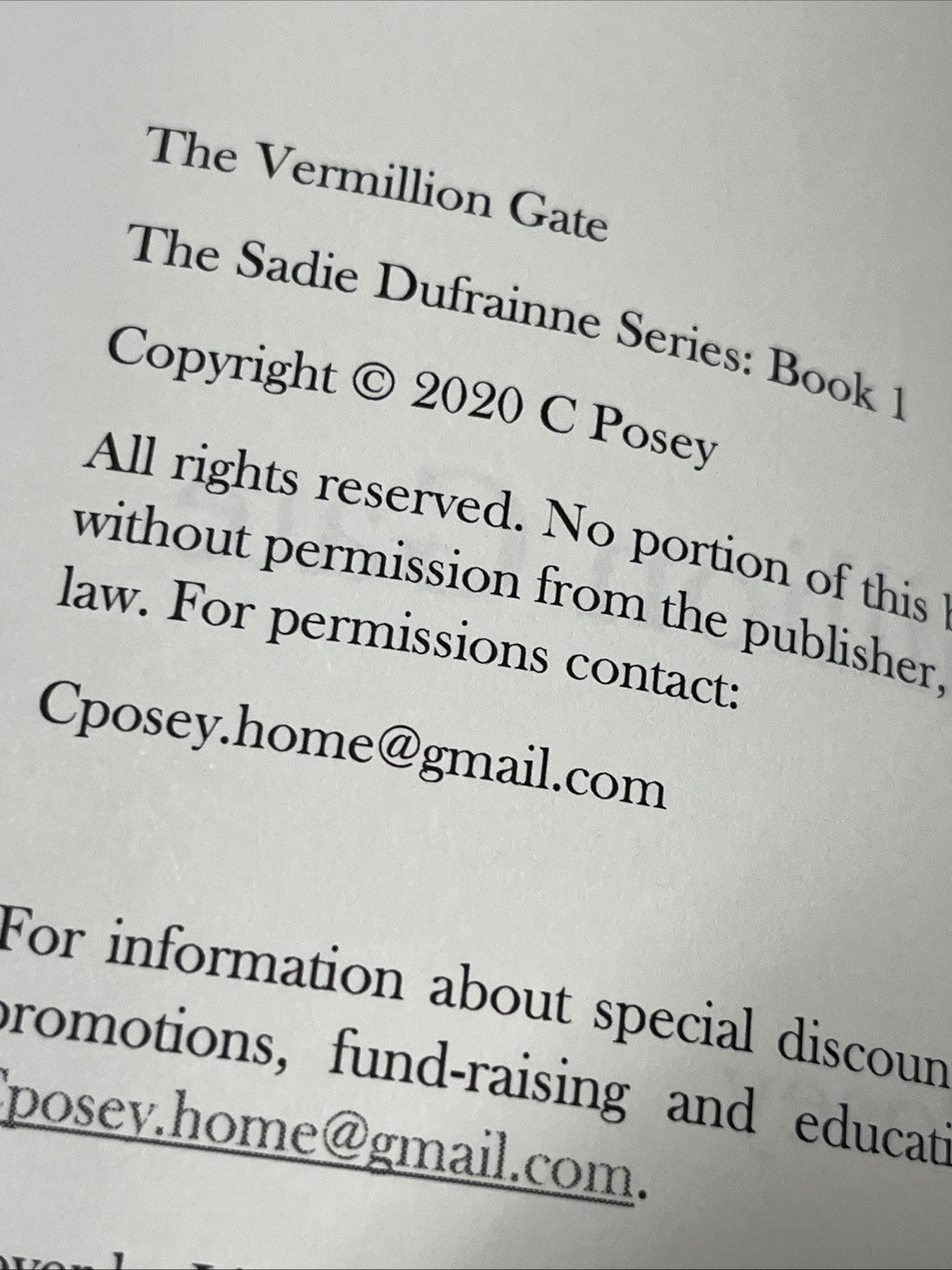 The Vermillion Gate by C. Posey Paperback Book