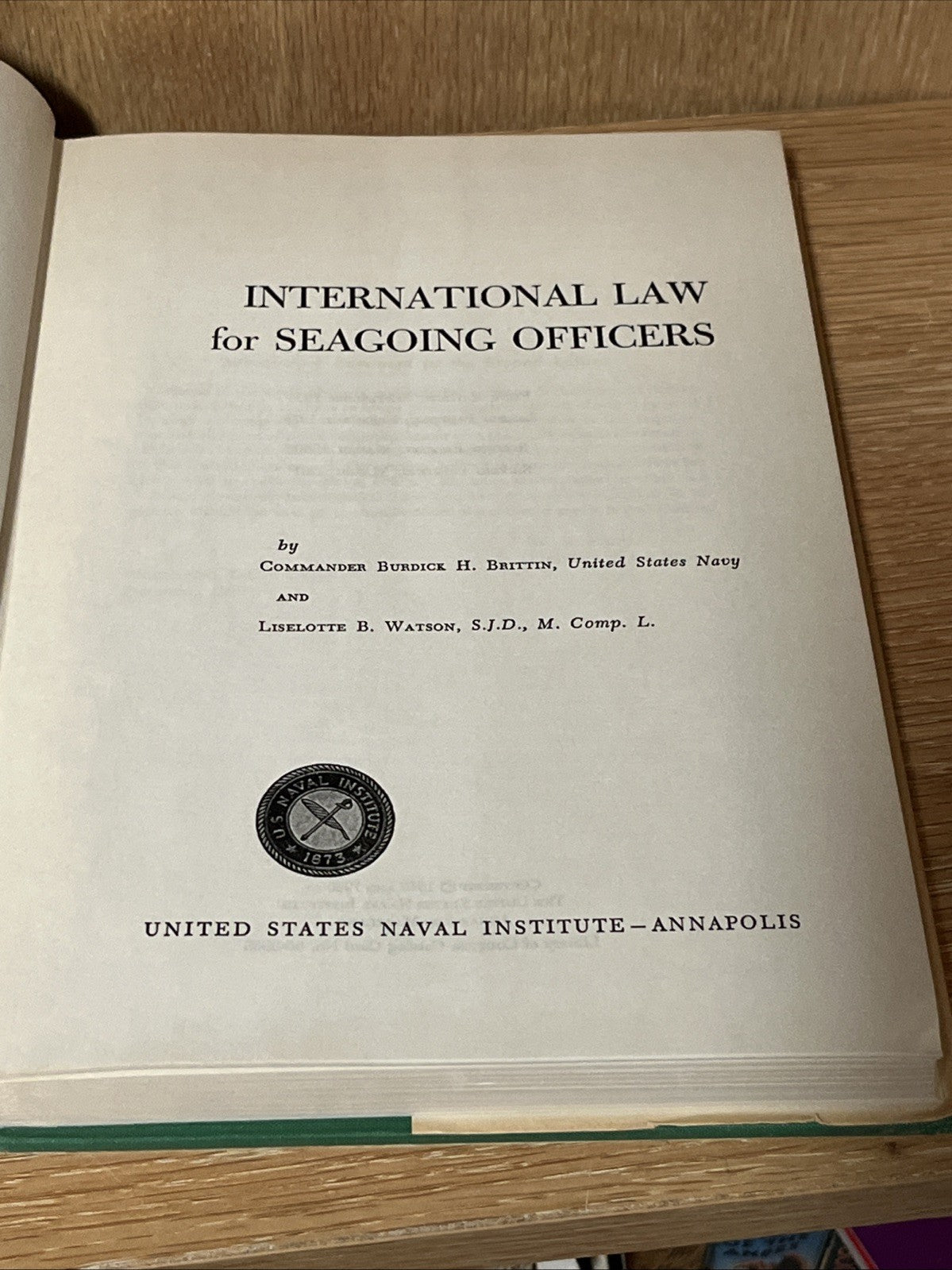 International Law for Seagoing Officers & Antitrust Law An Economic Perspective