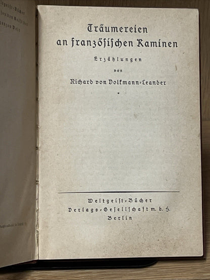 Traumereien an Franzosischen Kaminen Erzahlungen (Richard von Volkmann-Leander)