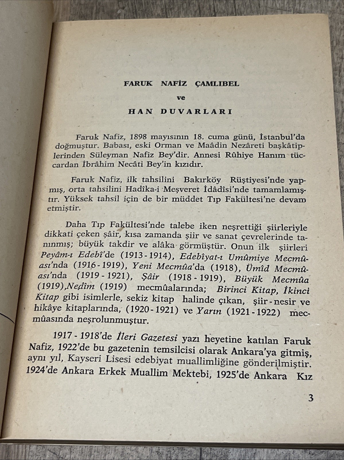 Han Duvarları Faruk Nafiz Çamlıbel Kültür Bakanlığı