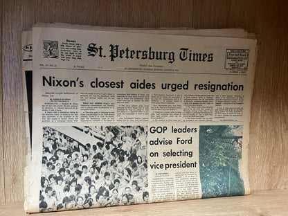 LOT OF 6 1974 WATER GATE SCANDALS NIXON RESIGNED, , FORD BECOMES PRESIDENT