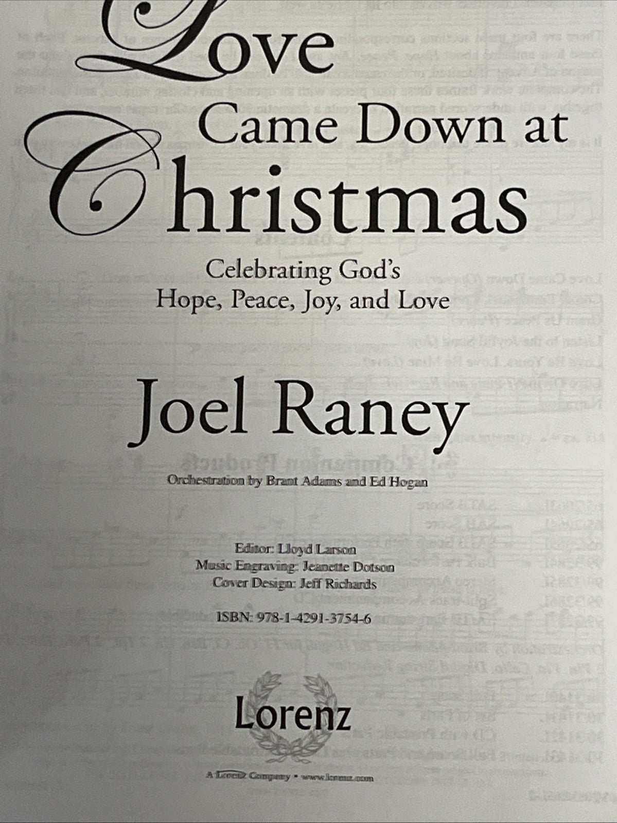 Love Came Down at Christmas - SATB  Celebrating God’s Hope, Peace, Joy