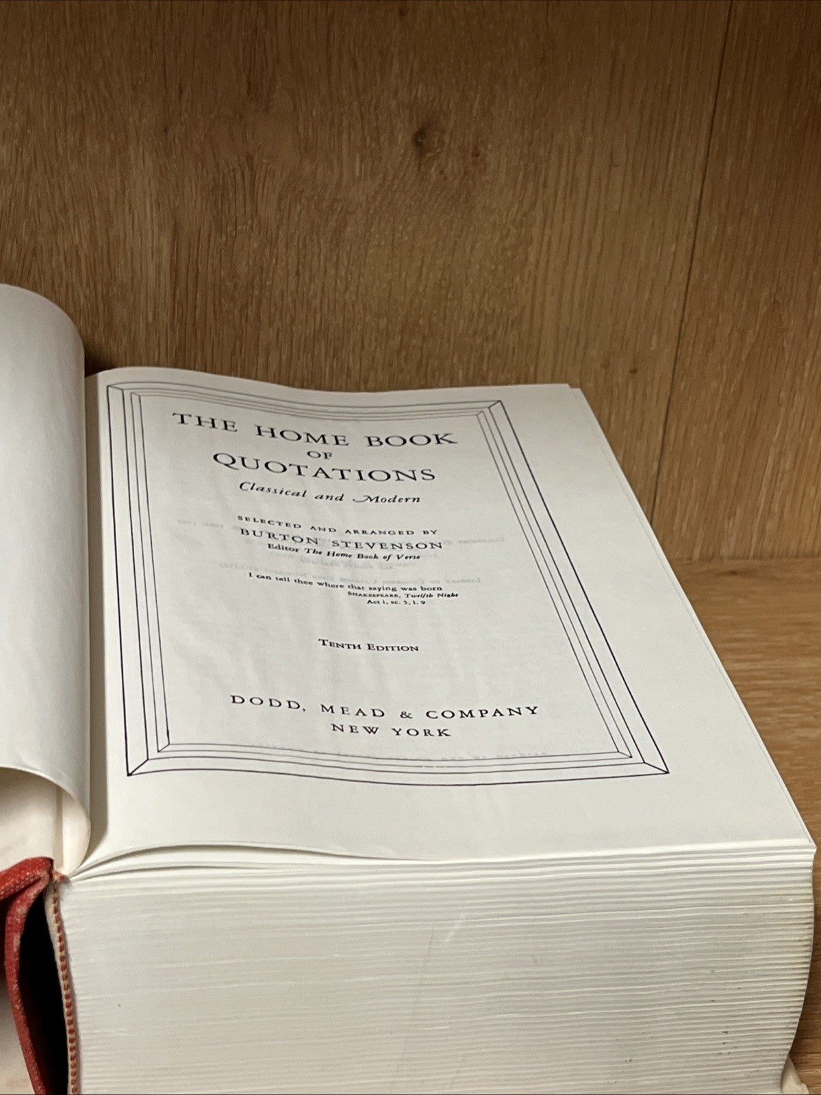 The Home Book OF Quatations Classical And Modern By Burton Stevenson 1967