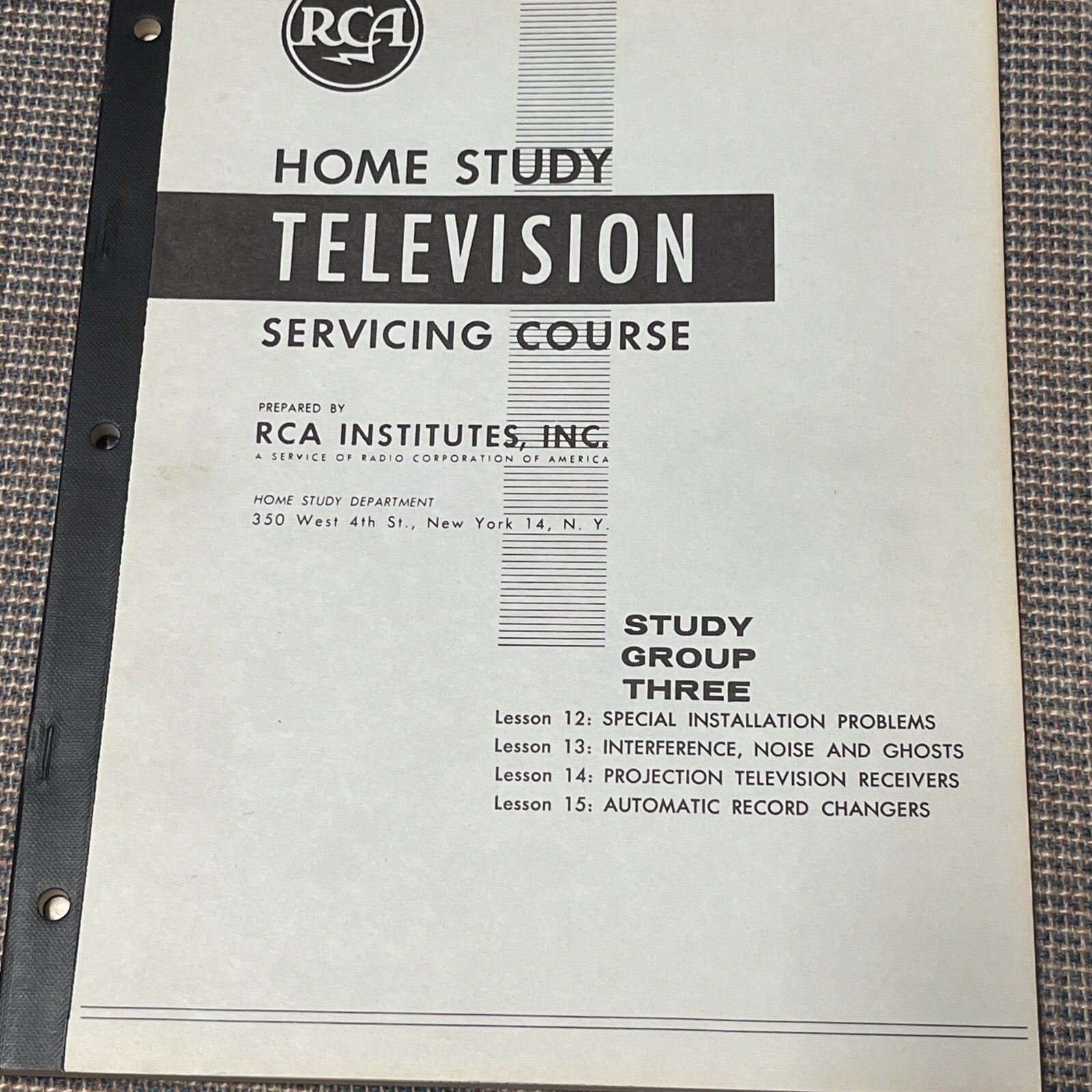 RCA Home Study Television Servicing Course, Study Group 3, Unit 9, Unit 6