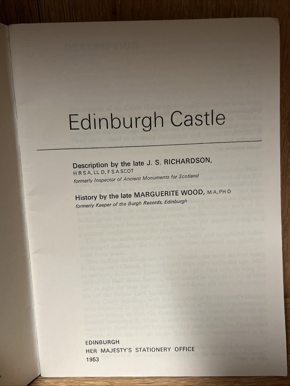 Official Tourist Guide Souvenir Pamphlet Booklet Edinburgh Castle Scotland  1973
