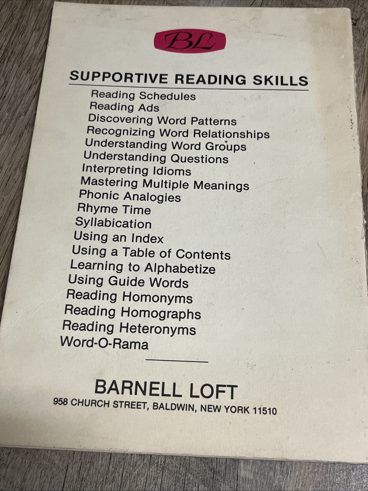 Supportive Reading Skills WORD.O.RAMA What’s Your Phobia? Intermediate R.Boning