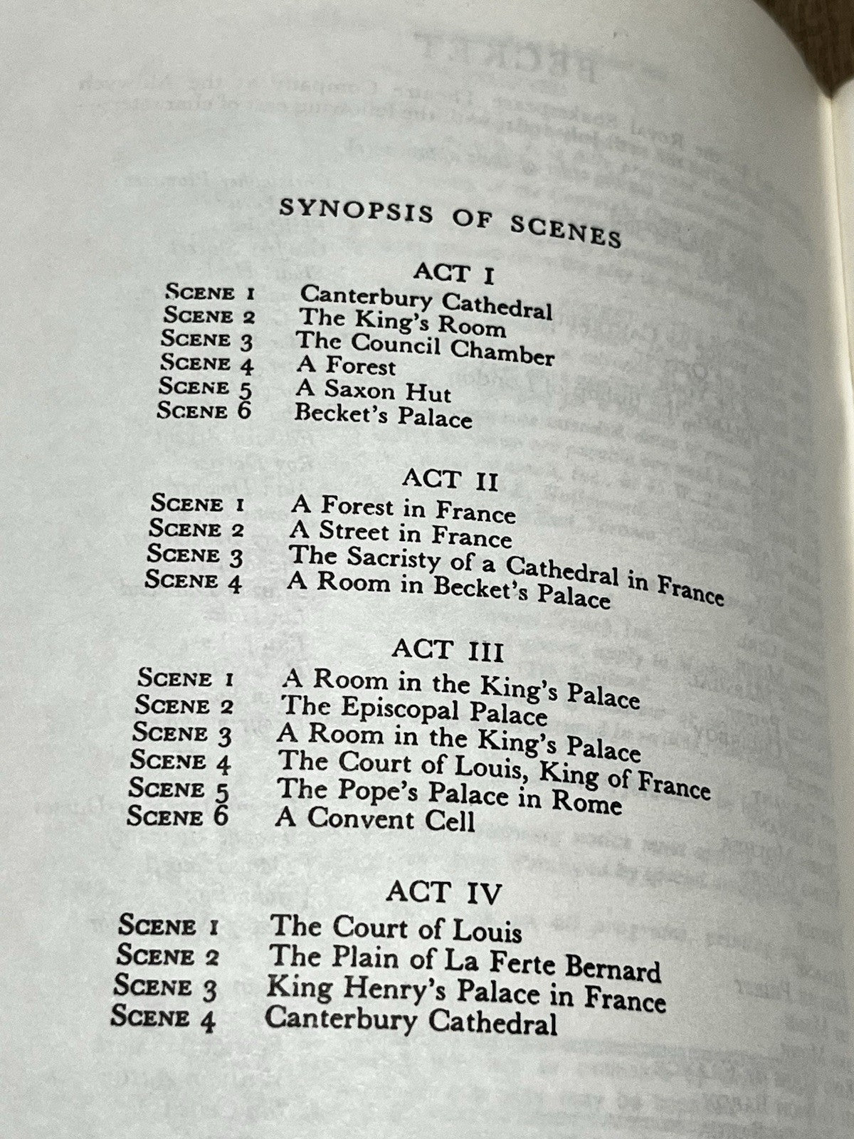 Samuel French BECKET OR THE HONOUR OF GOD: A PLAY IN FOUR ACTS By Jean Anouilh..