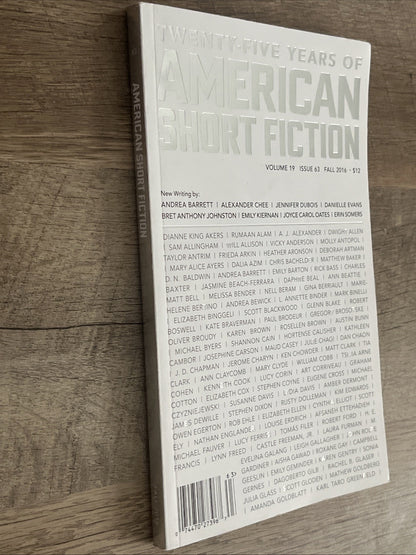 Twenty Five Years of American Short Fiction Issue Volume 19 Issue 63 Fall 2016