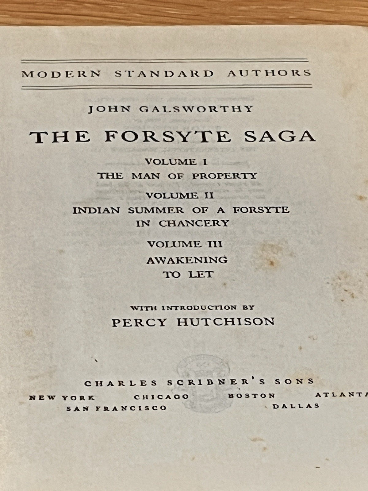 Signed The Forsyte Saga By John Galsworthy Signed Hardcover