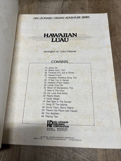 Hal Leonard Organ Adventure Series Hawaiian Luau 1979