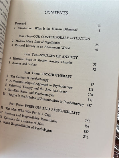 PSYCHOLOGY AND THE HUMAN DILEMMA By Rollo May - Hardcover *Excellent Condition*