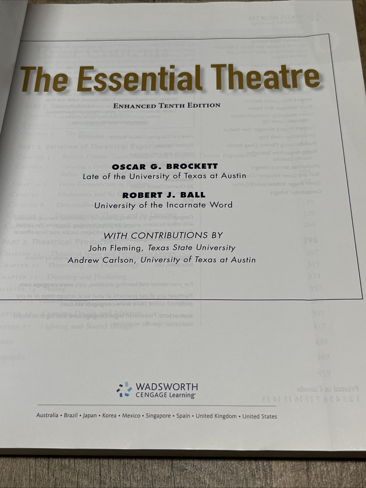 Enhanced 10th Edition,The Essential Theatre - Tenth Edition Oscar G. Brockett