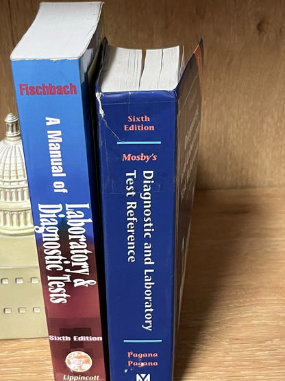 Lot of 2 A Manual of Laboratory and Diagnostic Tests 6th Ed Fischbach, Mosby’s