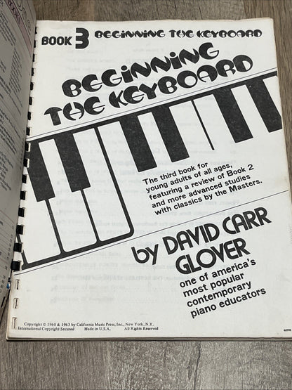 Beginning the Keyboard Book 3 by David Carr Glover (T017) 1963