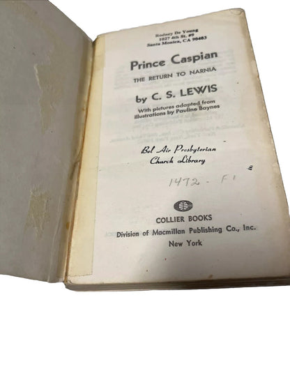 C. S. Lewis The Chronicles Of Narnia  Book  1, 2, 3, 5, & 6 Collier Books 1970s