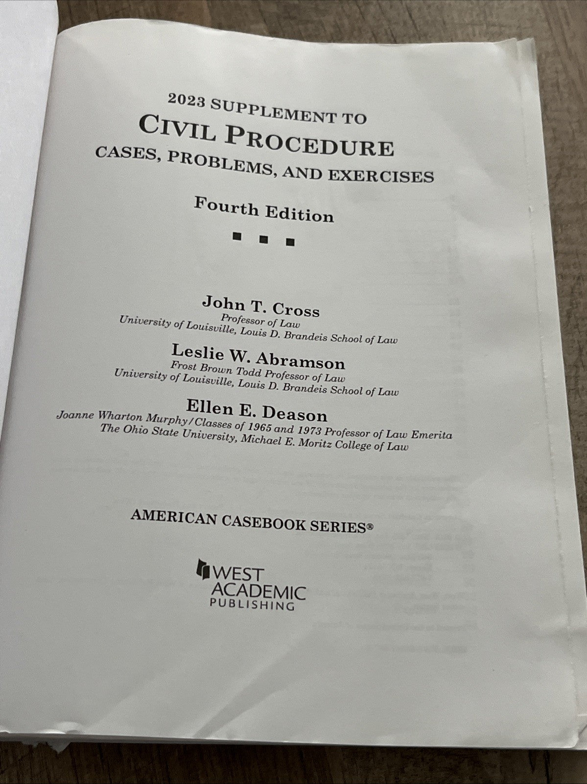 2023 Supplement to Civil Procedure: Cases, Problems & Exercises 4th Edition