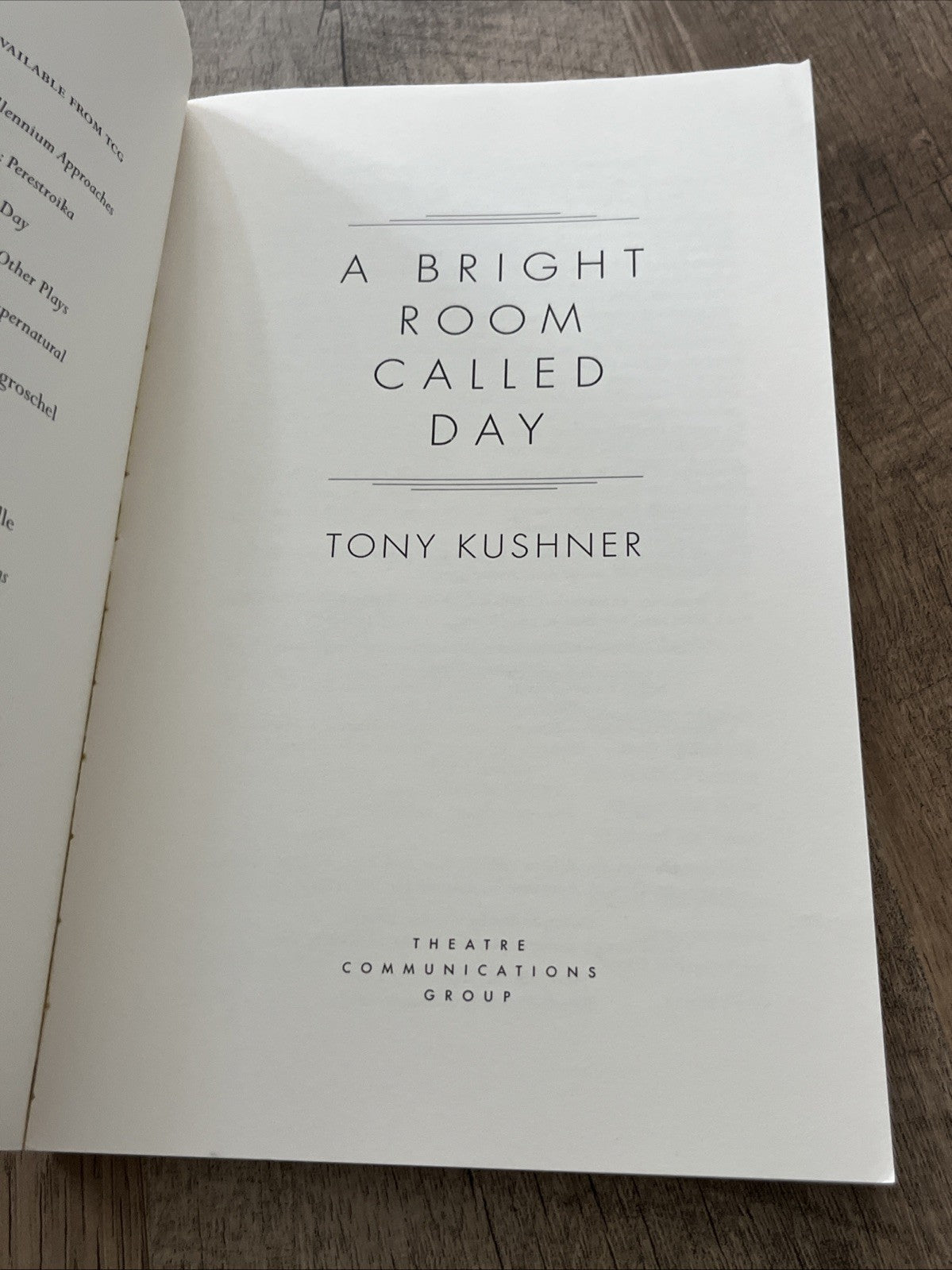A Bright Room Called Day, Tony Kushner Paperback ** Excellent **