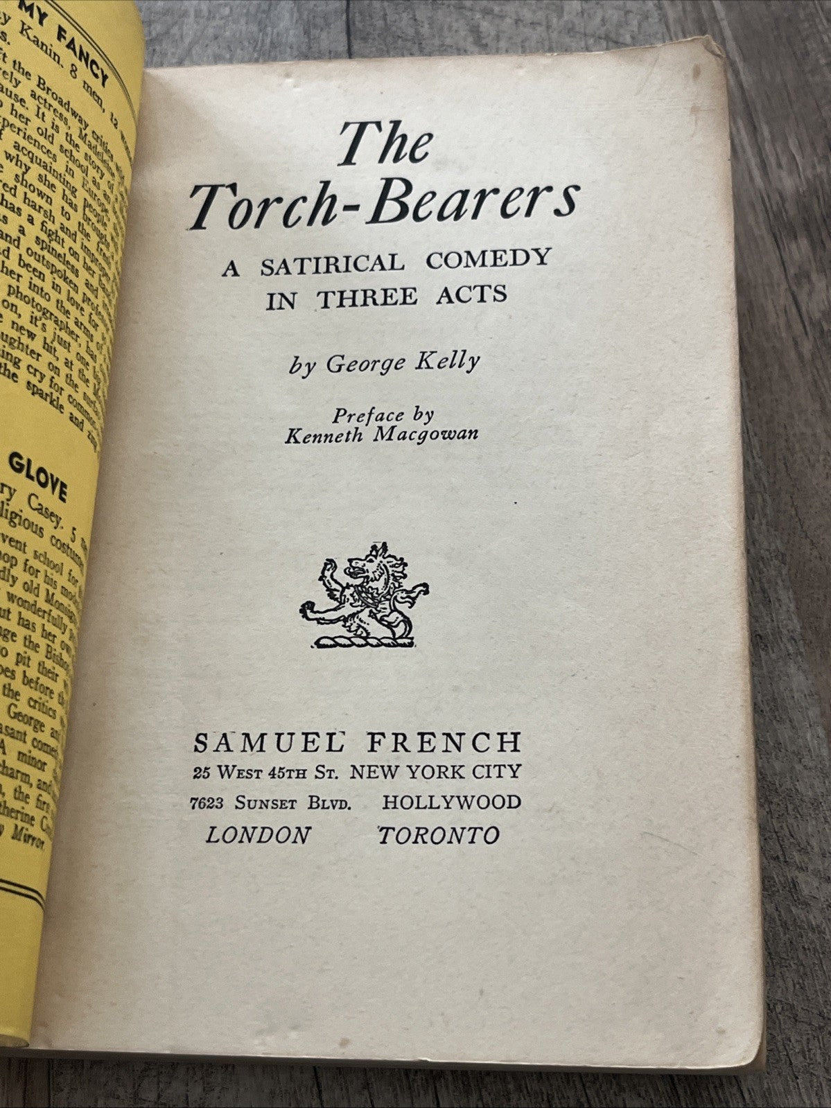 The Torch Bearers Satirical Comedy 3 Acts By George Kelly (1951, Paperback) Book