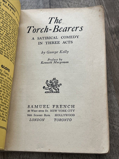 The Torch Bearers Satirical Comedy 3 Acts By George Kelly (1951, Paperback) Book