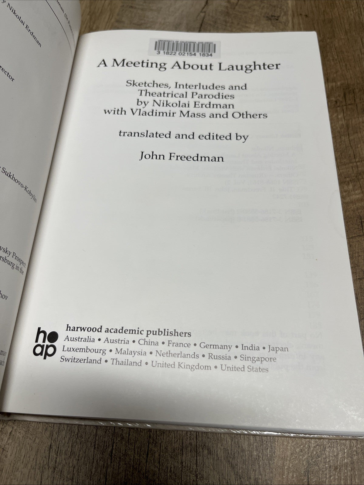 A Meeting About Laughter: Sketches, Interludes and Theatrical Parodies by John F